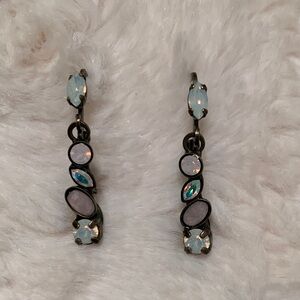 Sorrelli Iridescent Pink and White Drop Earrings